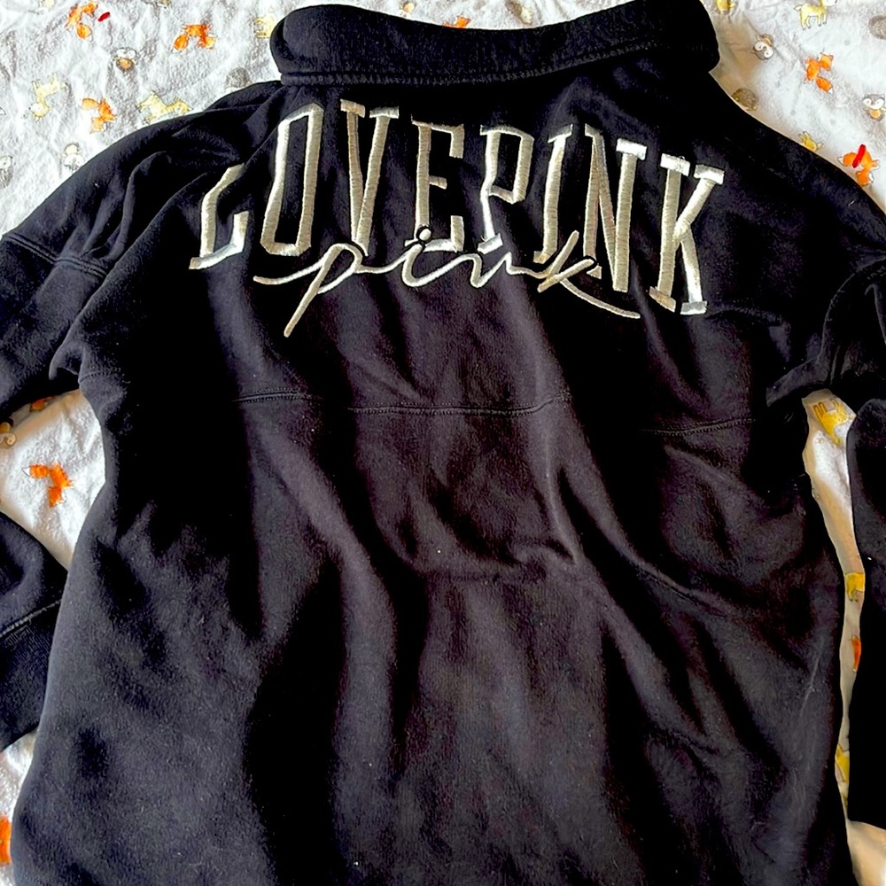 PINK oversized quart zip medium